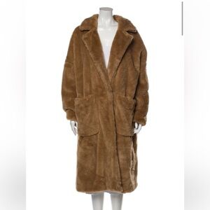 MSGM faux fur brown coat